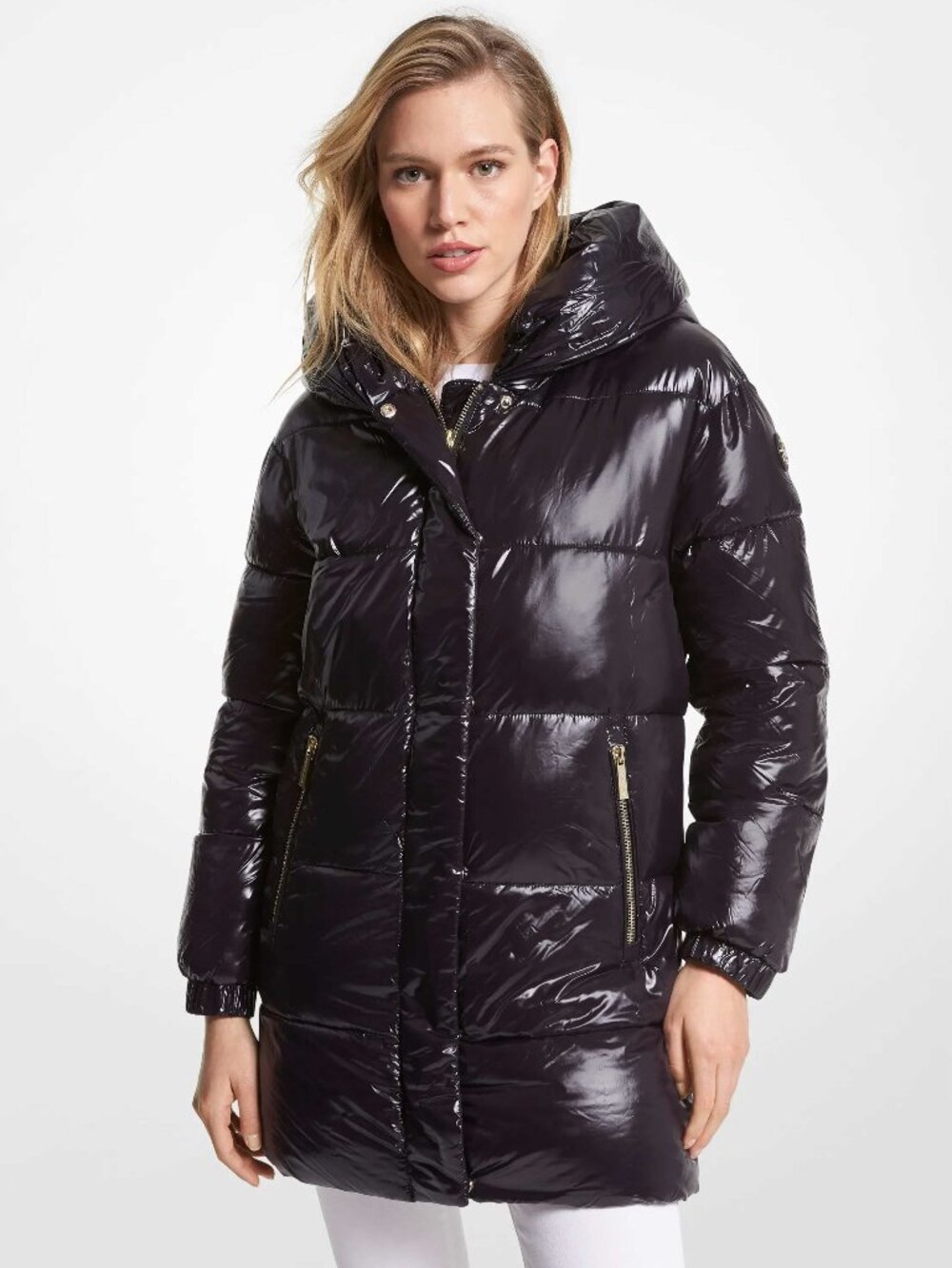 Michael Kors Quilted Nylon Black Puffer Coat Jacket - Women's XXL